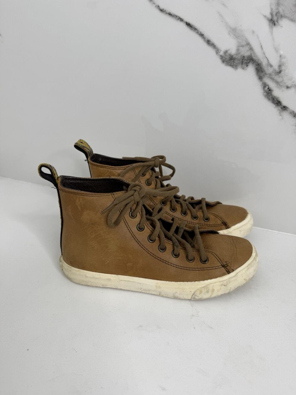 Inkka Ankle Boots Suede Brown Suede Aztec Print Shoes US 6